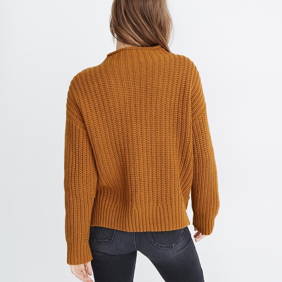 Mockneck Side-Button Pullover Sweater - Picture 2 of 8